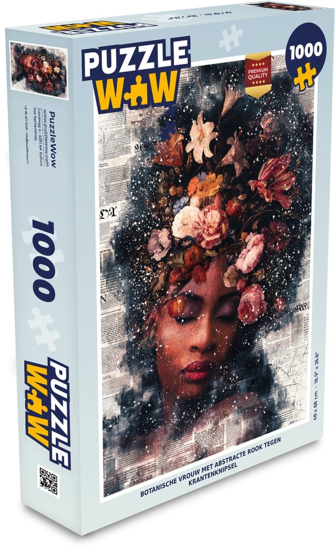 Puzzel Vrouw - Verf - Bloemen - Legpuzzel - Puzzel 1000 stukjes volwassenen