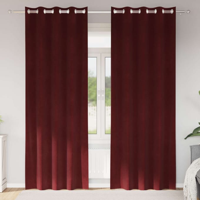 vidaXL - Gordijnen - 2 - st - Wijnrood - 140 - x - 245 - cm - fluweel
