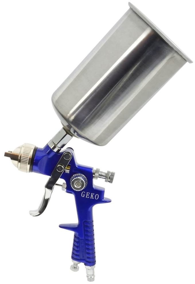 GEKO Verfspuitpistool - RVS Nozzle - Aluminium Reservoir - 1L - HVLP - 4-5 Bar