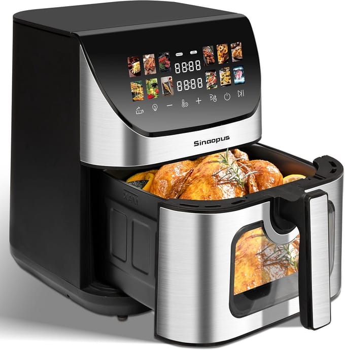 XXL Heteluchtfriteuse met Kijkvenster en LED-Display, 9 Liter