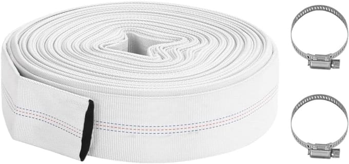 Brandslang PVC - Waterafvoer slang - Tuin bewateren - Versterkte polyester draden - 20 meter 2 inch - Wit