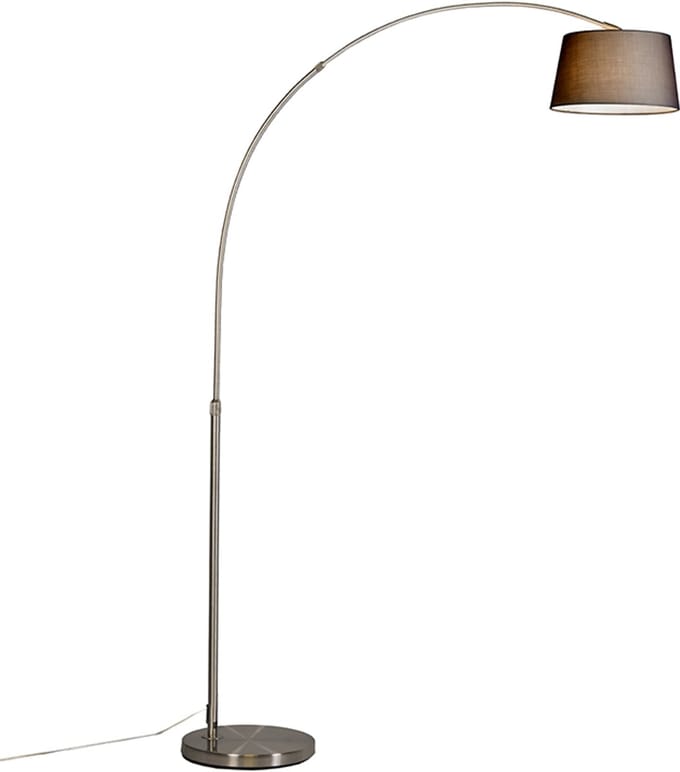 QAZQA Arc Eco 2 Staande booglamp - 1 Lichts - 120 cm - zwart