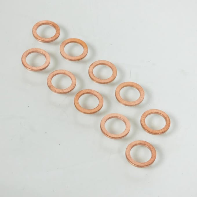 Platte koperen ring aftapschroef 8x12x1mm voor scooter Piaggio 485703 0003975