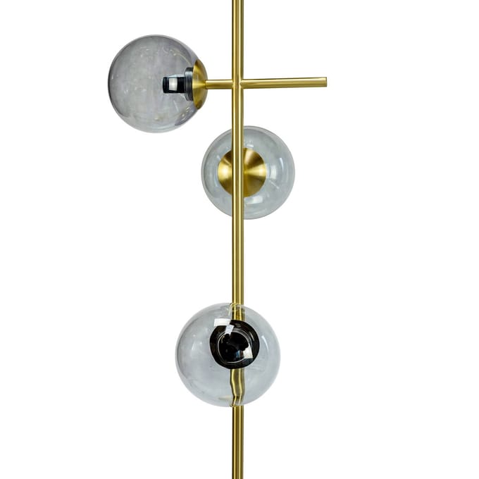 DYBERG LARSEN Como vloerlamp, 4-lamps, messing