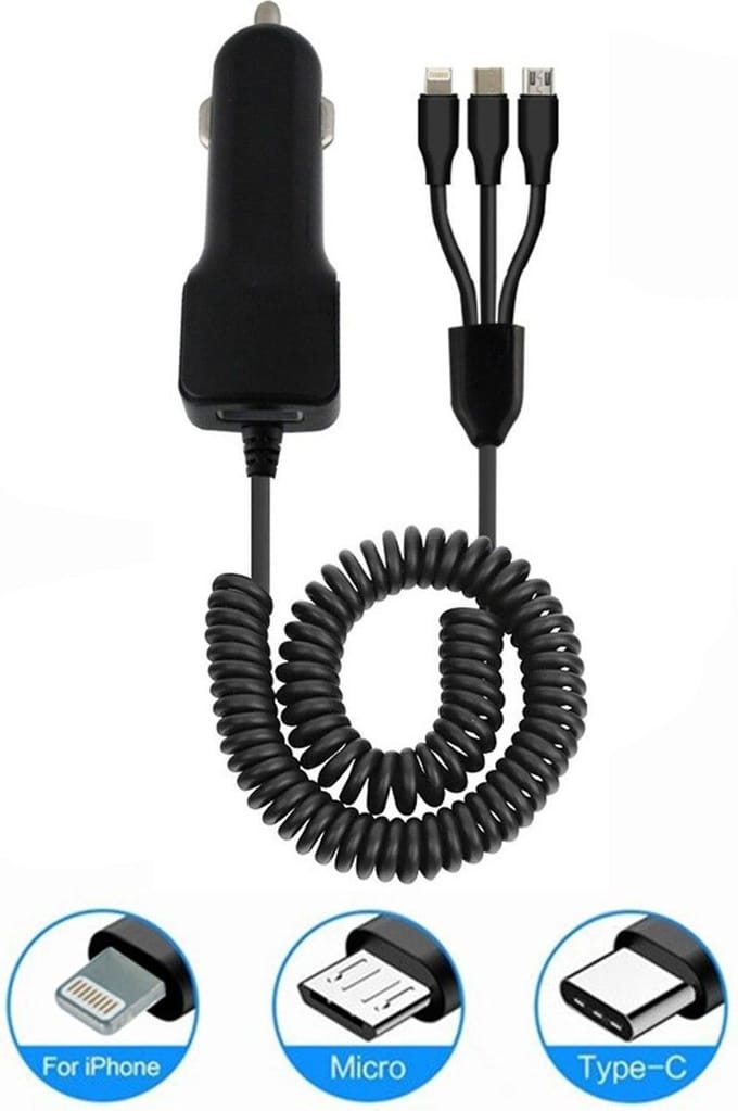 BSTNL – USB C auto oplader – 4 aansluitingen