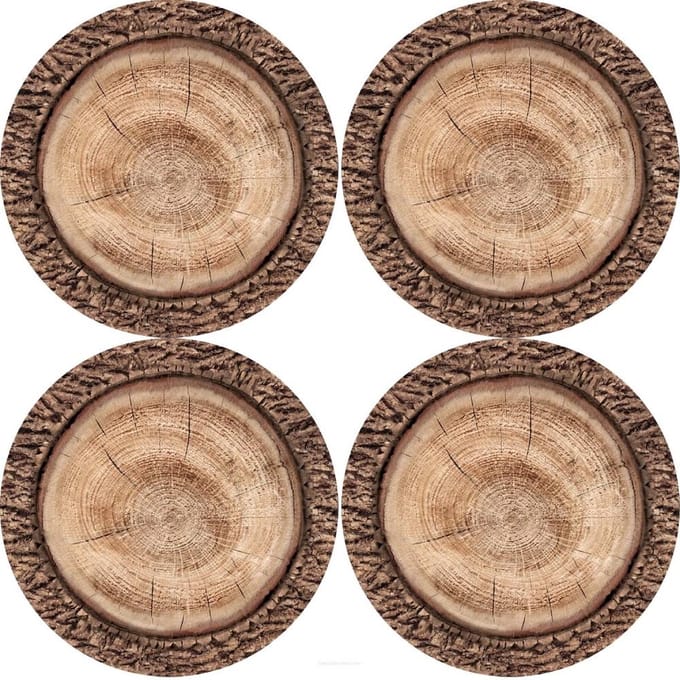 Bertoni - Placemats / tafelmatten set van 4 stuks - Rond - 33 cm, Robina- Bruin