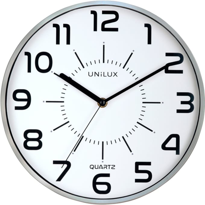 Unilux Pop klok - grijs - Ø 28 - rond - stil