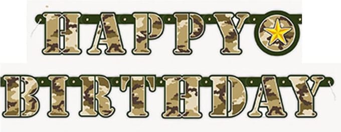 UNIQUE - Militairen camouflage verjaardagsslinger