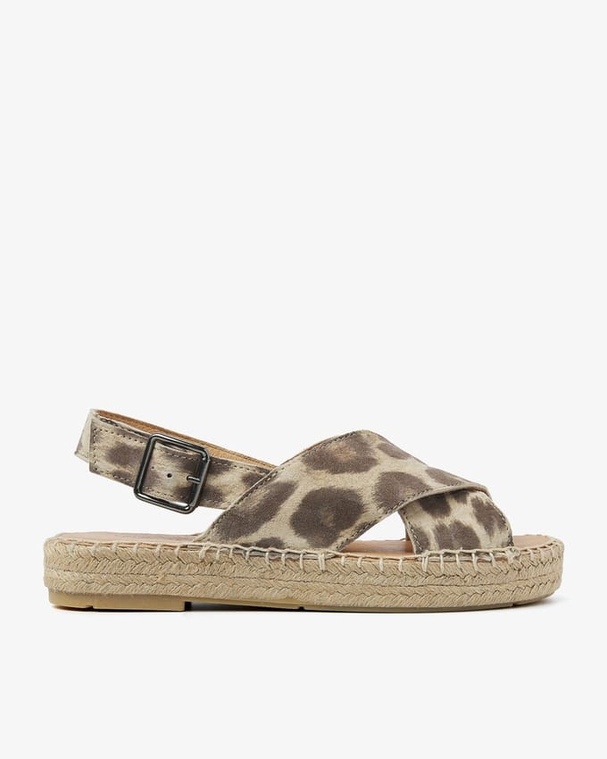 VIA VAI Mondi Isabella Espadrilles Dames - Leer - Bruin - Maat 40