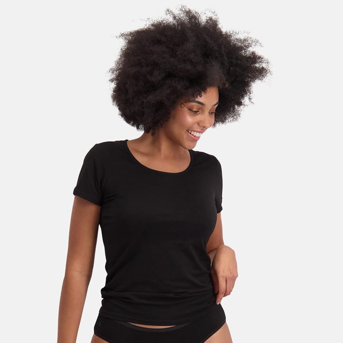 Comfortabel & Zijdezacht Bamboo Basics T-shirts Kate (2-pack) - Zwart - XXL