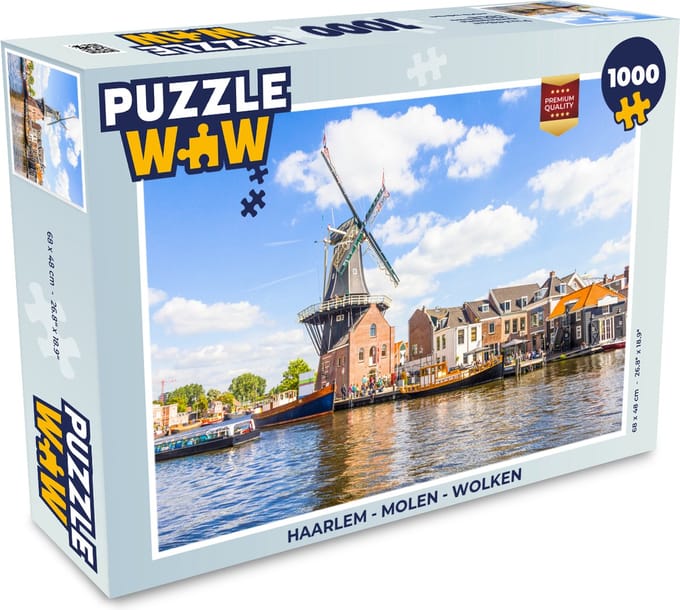 Puzzel Haarlem - Molen - Wolken - Legpuzzel - Puzzel 1000 stukjes volwassenen