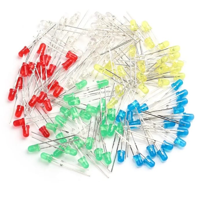 100pcs 3mm Led-Lichtuitzendende Led-Lichtbron Component Assorti Kit Diy Led's Mix Kleur, Vijf Kleuren Wit, Rood