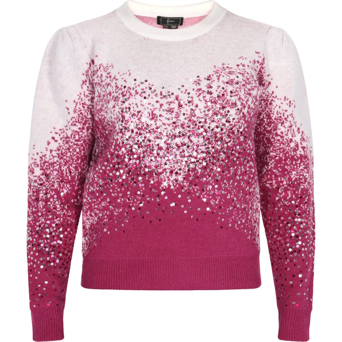 Faina Jumper Dames GEBROKEN WIT FUCHSIA