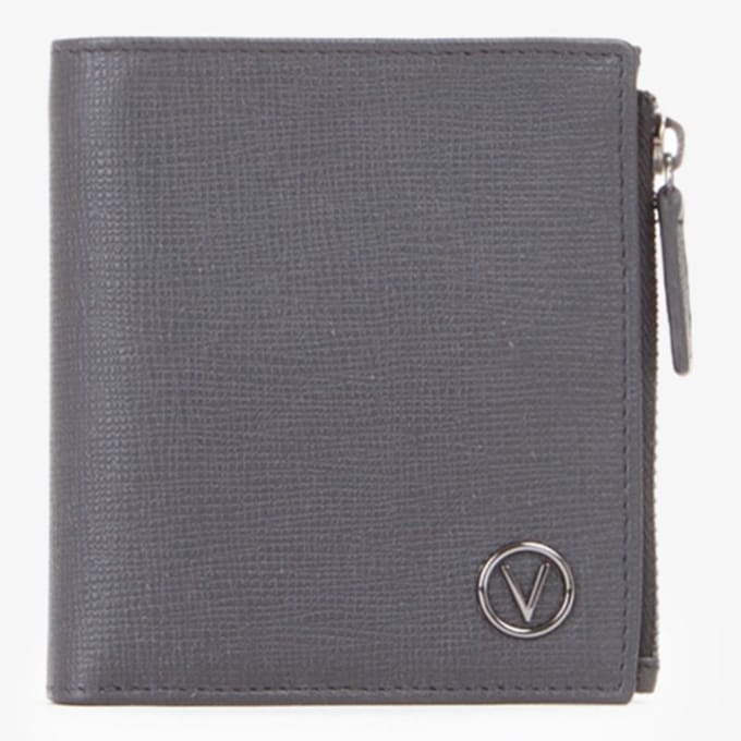 VALENTINO Leren Portemonnee Plama Wallet Nero Zwart