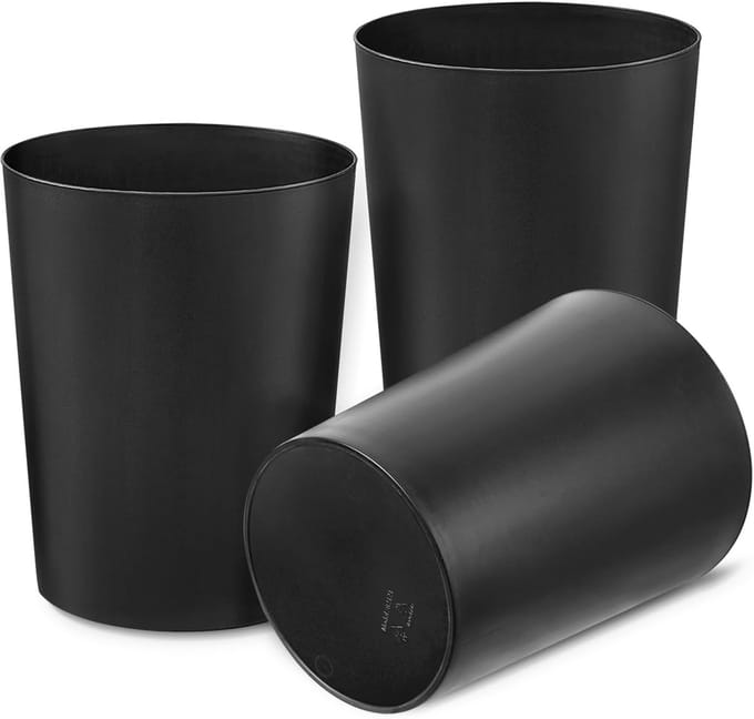 Afvalmanden Set - 3 Stuks - Zwart - 7.2L