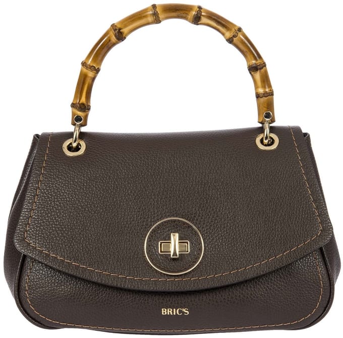 BRIC'S Leren handtas schoudertas Gondola Girasole loop Handbag Ebony donkerbruin