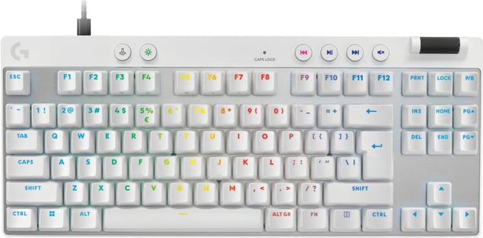 Logitech G PRO X TKL - Logitech Magnetic Analog - Linear - Gaming Toetsenbord - Zonder Numpad - Engels (US international) - Wit