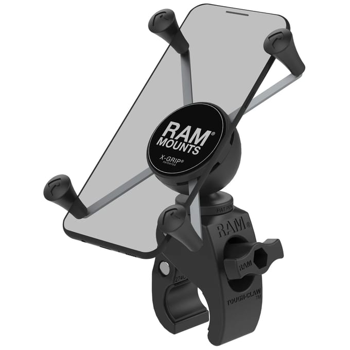 RAM Mounts X-Grip® Tough-claw Telefoonhouder Fiets / Scooter / Motor - 360° draaibaar - Universeel - Groot - Zwart