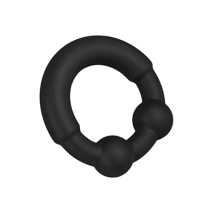 Dorcel - Stronger - Siliconen Cockring Met Stimulerende Metalen Kogeltjes - Zwart