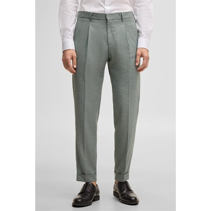 Modulaire pantalon Luis met linnenaandeel, groen