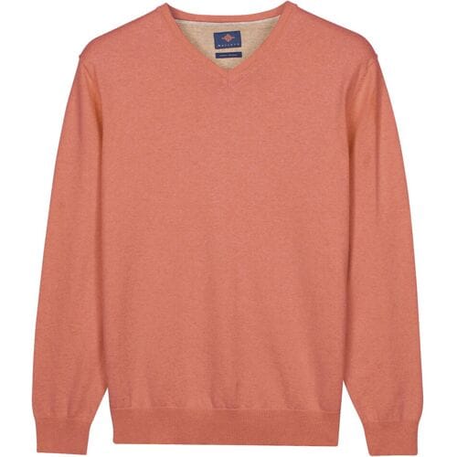 Baileys – Heren Trui – V-hals Pullover – Pima Katoen - Apricot – 618100-355
