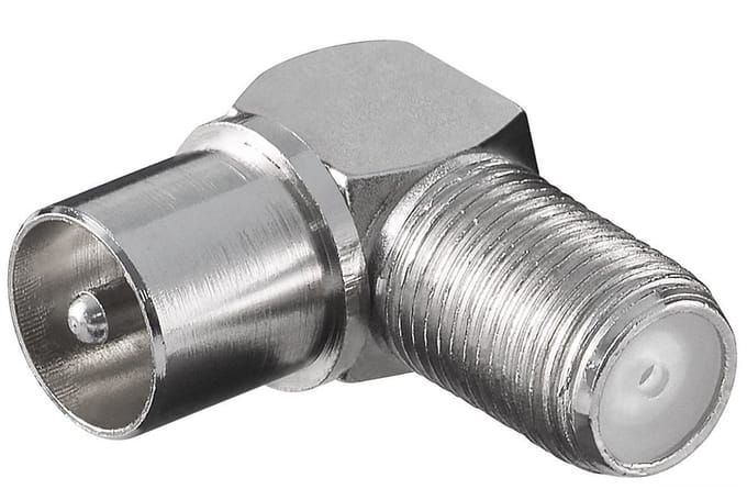 F (v) - Coax IEC (m) haakse adapter