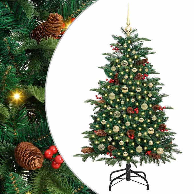 vidaXL - Kunstkerstboom - Groen - 150 - cm - PVC - en - Metaal - en - Plastic