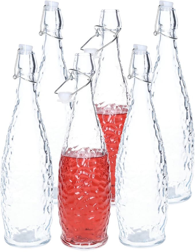 Alessandro Beugelfles/weckfles - 12x - glas - transparant - luchtdicht - 1 liter