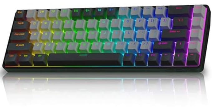 Draadloos mechanisch gamingtoetsenbord met RGB-verlichting en tri-mode connectiviteit