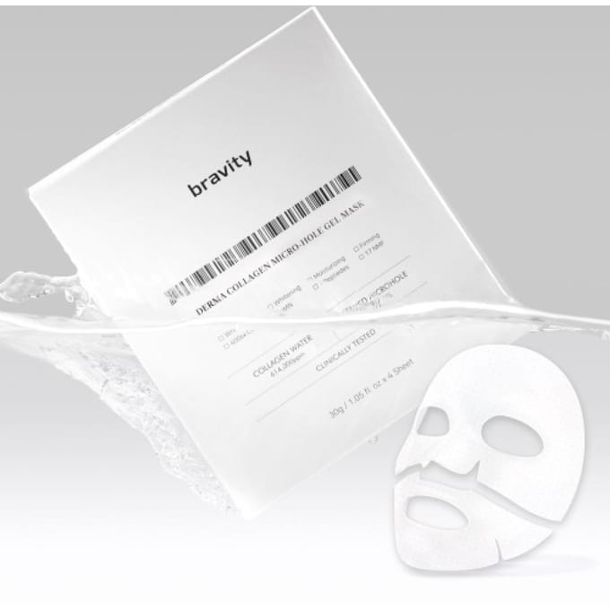 Bravity Derma Collageen Microgaatjes Gel Masker 4 Vellen NONE white