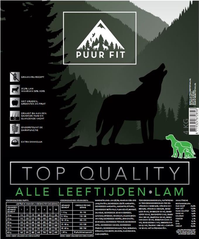 Puur Fit Top Quality - Hondenvoer - Alle Leeftijden Lam 4 kg