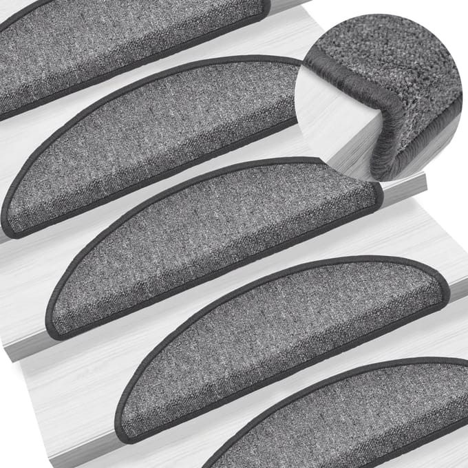 vidaXL - Trapmatten - 10 - st - 56 - x - 17 - x - 3 - cm - Non-Slip - Donkergrijs