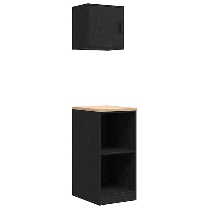 vidaXL - Garagekasten - 2 - st - spaanplaat - zwart
