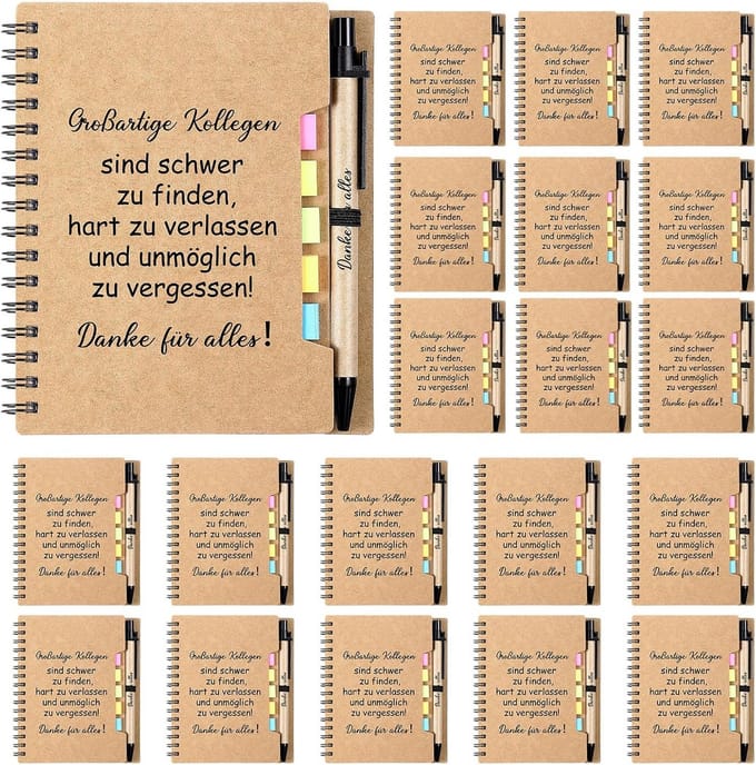 20x Bedank Notitieblokken met Pen voor Collega's en Personeel