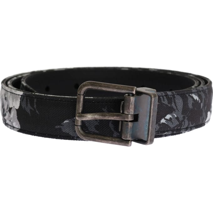 Dolce & Gabbana Mannen Zwarte Kaaiman Linnen Leren Riem