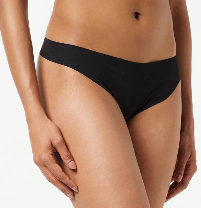 Pieces dames string - 3-pack - Naadloos- Seamless - Zwart en Beige - S