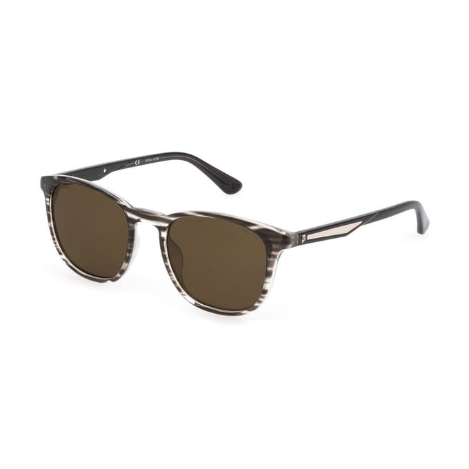 Lunettes de soleil polarisÃ©es Police SPLF18E 6BZP rayÃ©es gris marron