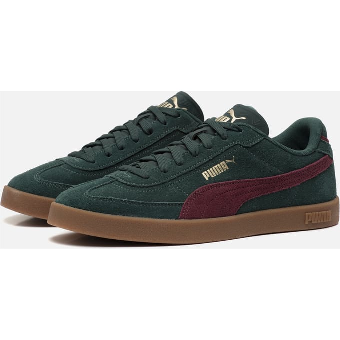 PUMA Puma Club II Era Suede Unisex Sneakers - Green Terrain-Ruby Shimmer