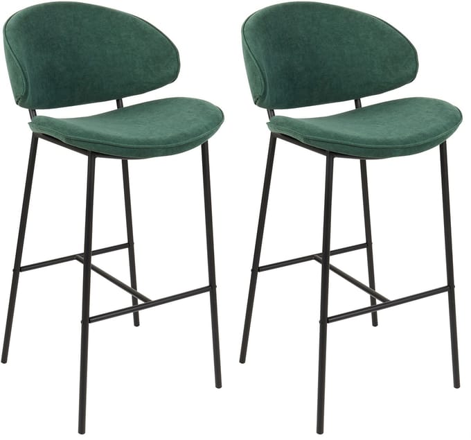 KIANA - Barkruk set van 2 - Donkergroen - Polyester