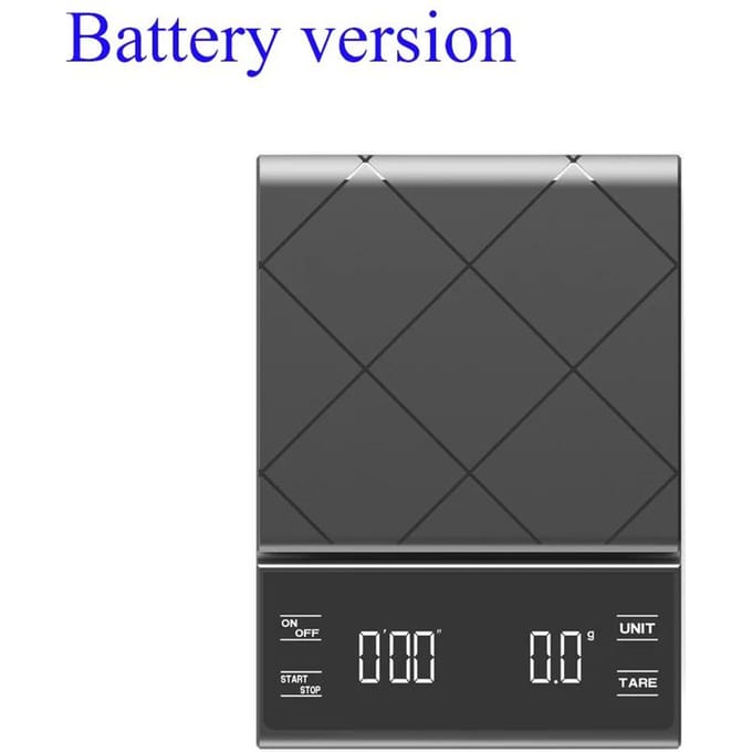3kg/0.1g Koffieweegschaal met Timer Keukengereedschap Digitale Multifunctionele Weegschaal Pour Over Drip Espresso Weegschaal LCD-display zwart