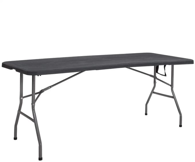 RCG Vouwtafel Zwart – Inklapbare Klaptafel 180×74 cm