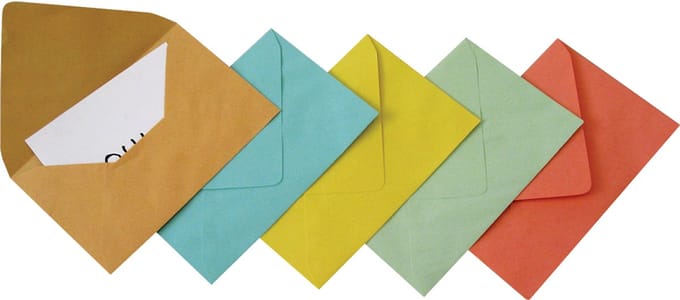 GPV enveloppen 90 x 140 mm, blauw, zonder gom