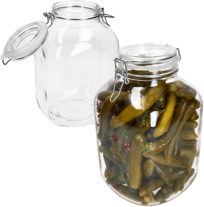 Set van 2 inmaakpotten vierkant draaidop PRIMA 4.25L - 17214620S
