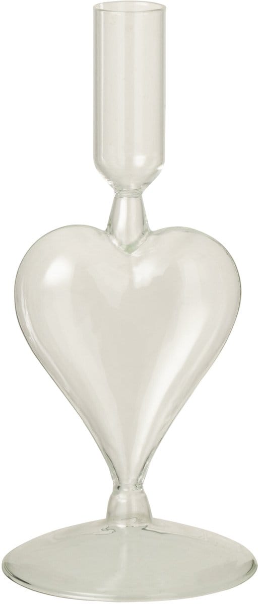 J-Line kaarshouder Hart - glas - transparant