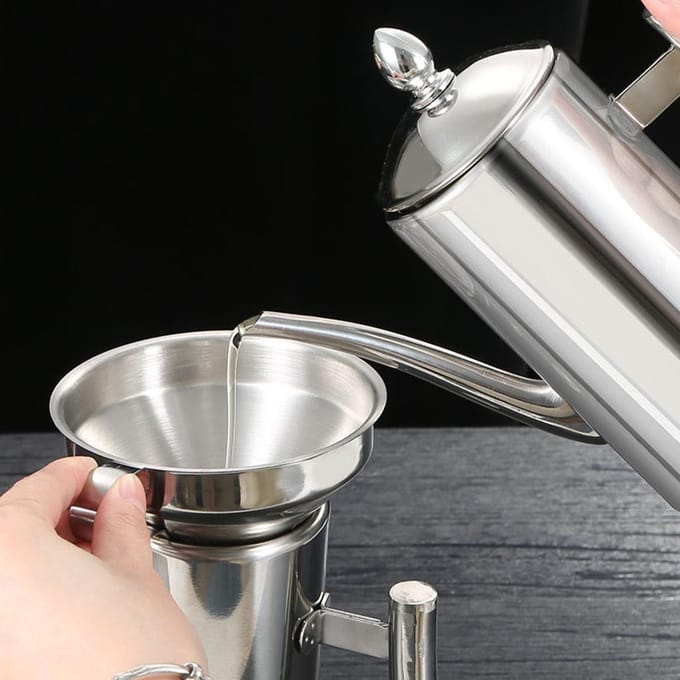 Oliedispenser 304 Roestvrij Staal Lekdicht Stofdicht Lange Tuit Olieflacon voor Keuken Soja white