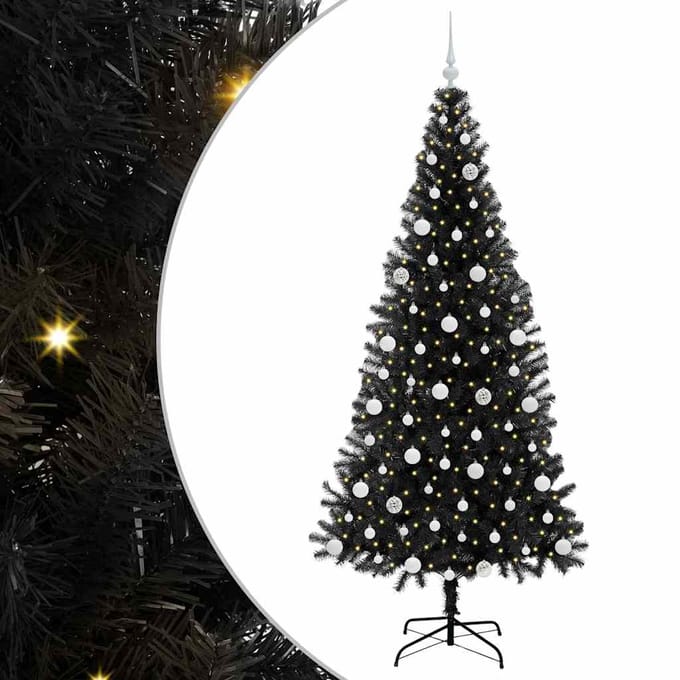 vidaXL - Kerstboom - Zwart - 210 - cm - PVC