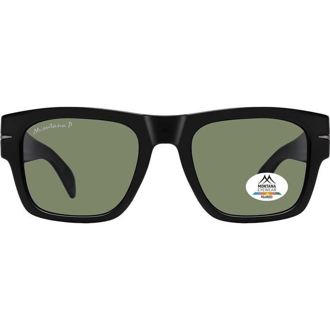 Montana Zonnebril Polarized Glanzend Zwart MP189A Groen glas