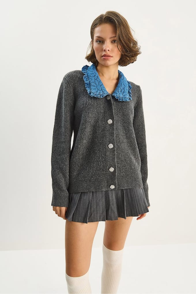 Gebreide Cardigan met Kraagdetail