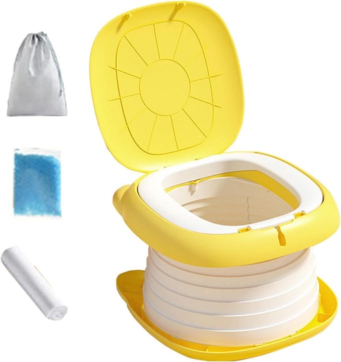 Reispotje Kind - Draagbaar Toilet - Zindelijkheidstraining Onderweg - Opvouwbaar Ontwerp - 24 x 17 cm - Eend