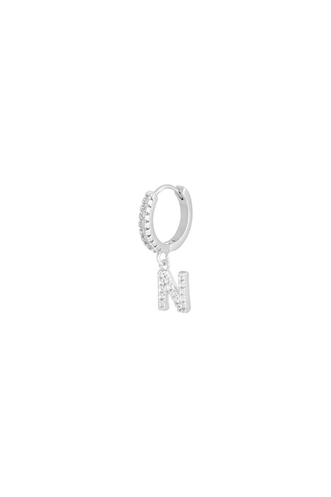 Oorbellen Letter N Zilver Copper